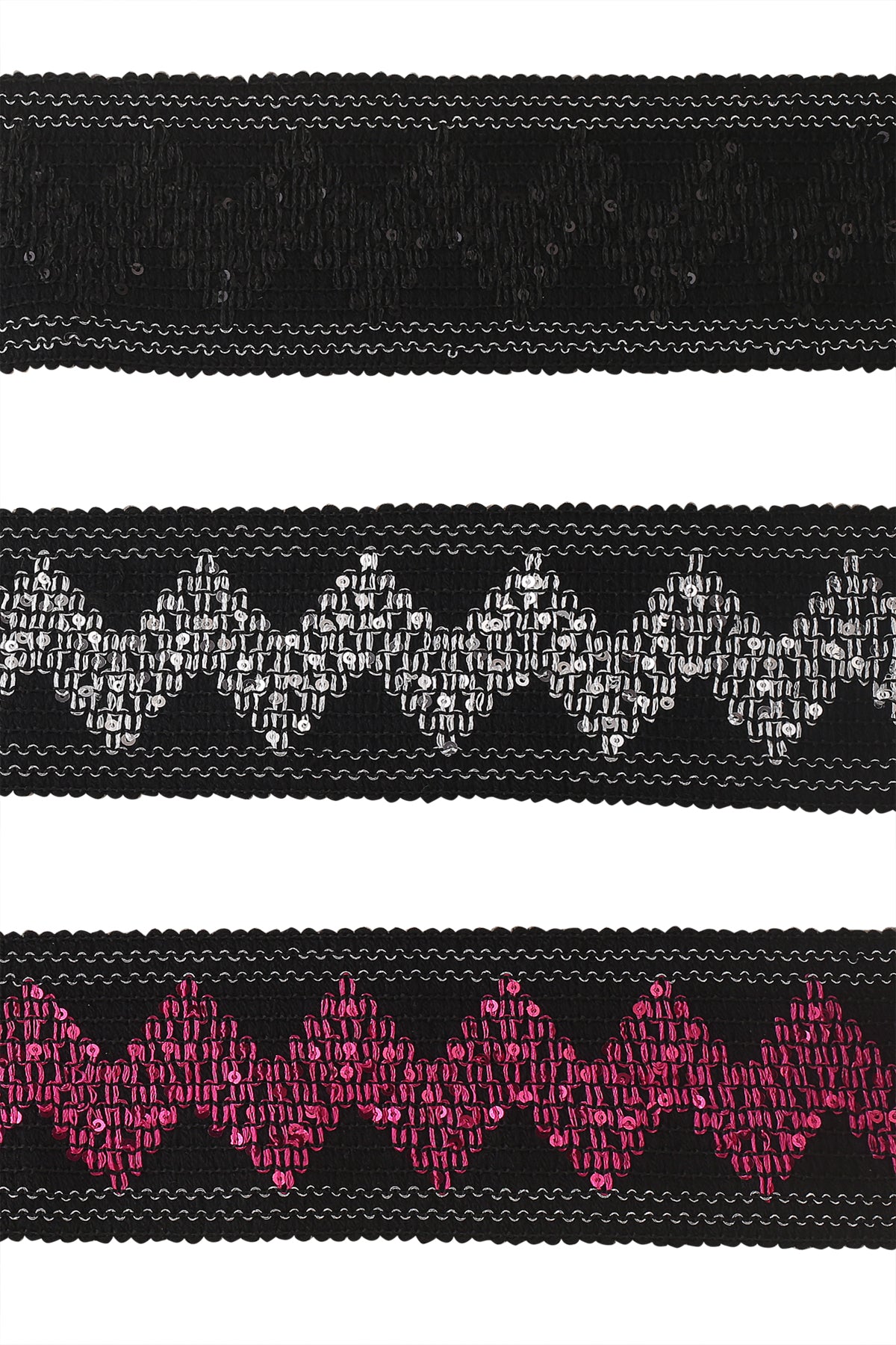 Wide Woven Patterned Coloured Stretch Elastic