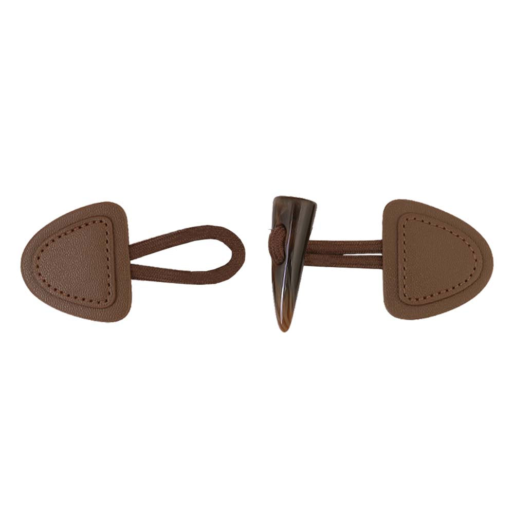 Chocolate Brown PU Leather Coat Toggles