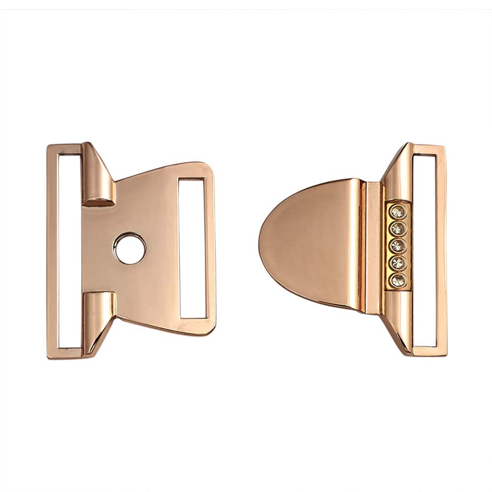 Exquisite Mechanism Shiny Gold Diamond Closure Clasp Belt Buckle
