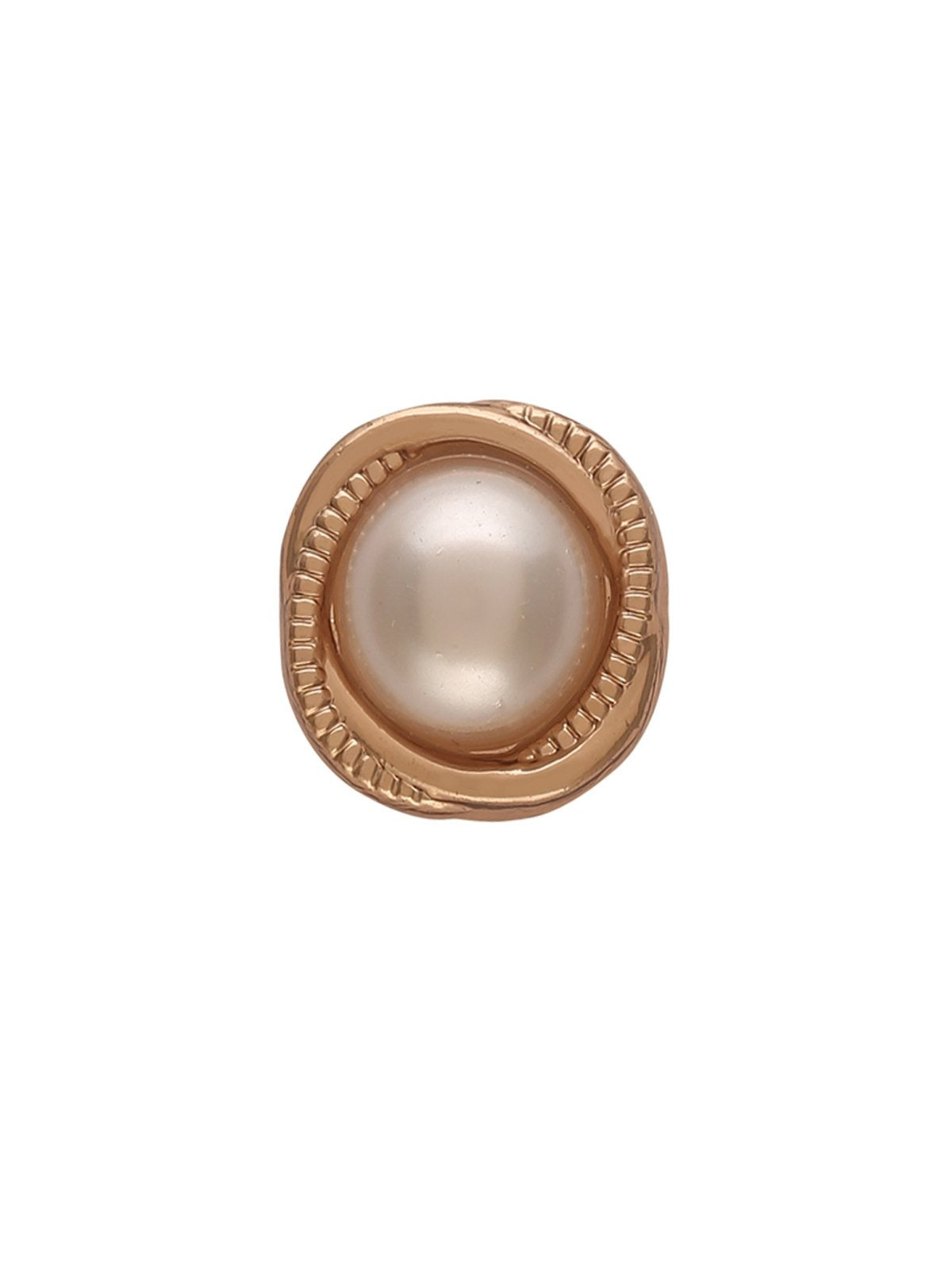 Rounded Square Shape Shiny Pearl Button in Golden Color 