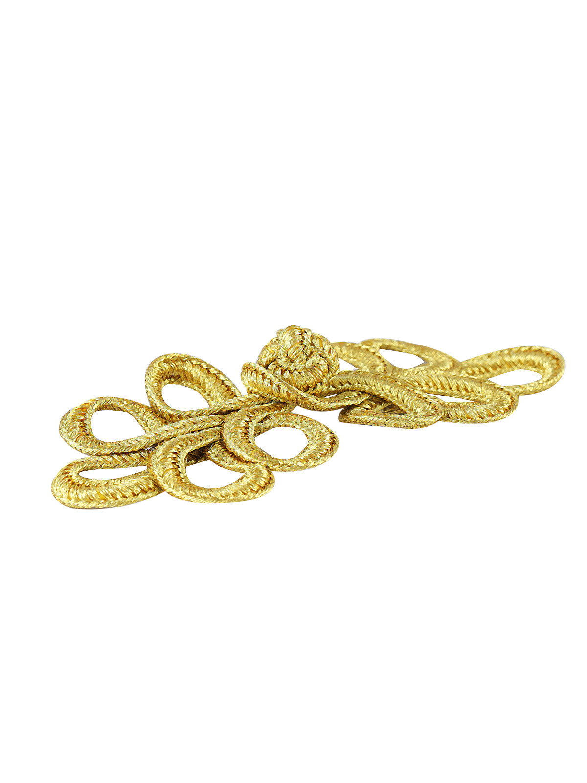 Shiny Metallic Bright Gold Braided Frog Knot Closure