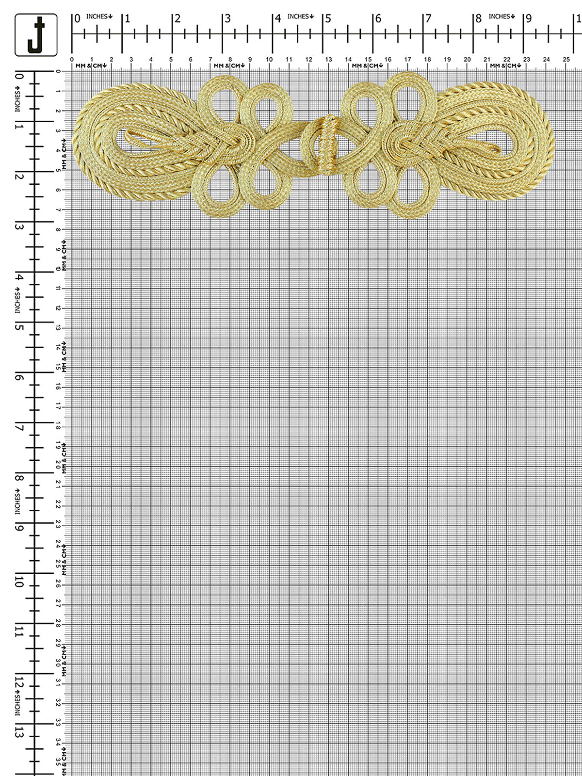Decorative Metallic Gold Cord Braided Frog Closure