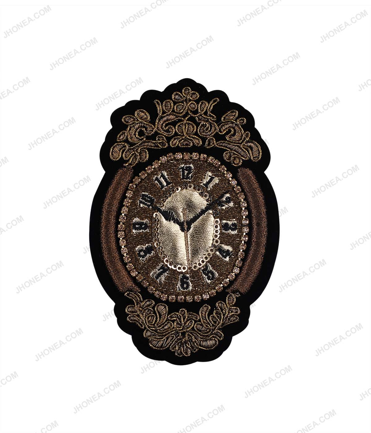 Clock Embroidered Applique Patch for T-shirts/Coat Clothes