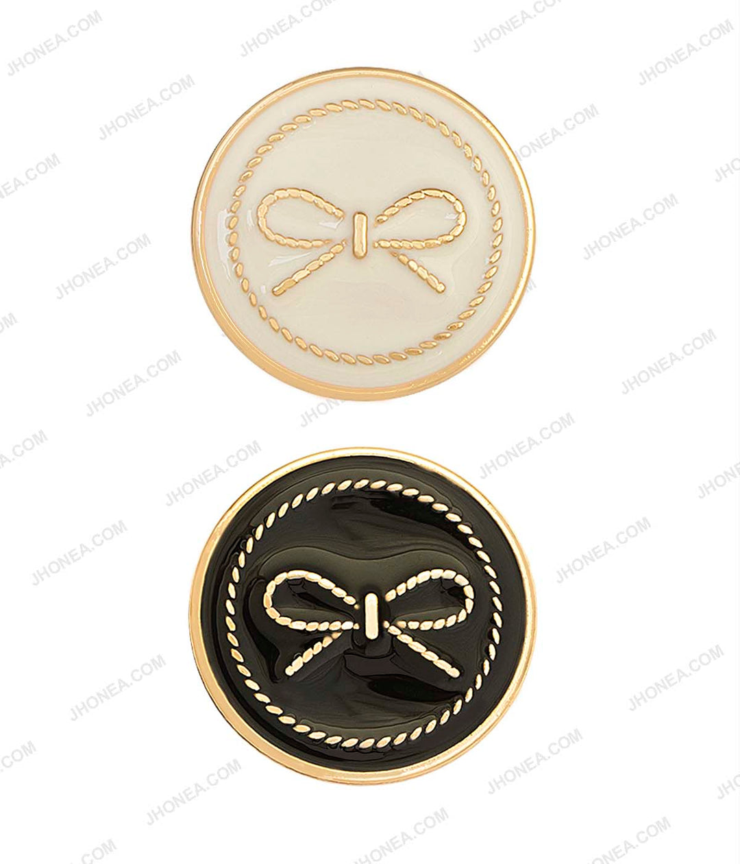 Premium Black & White Bow Design Western Clothing Metal Buttons