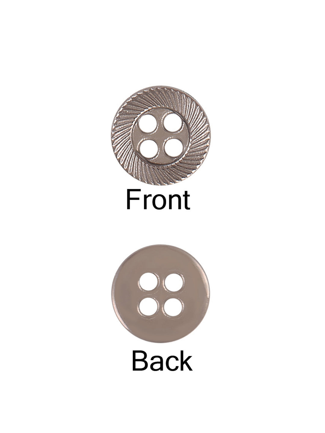 Rounded Rim 4-Hole Shirt/Kurta Metal Buttons