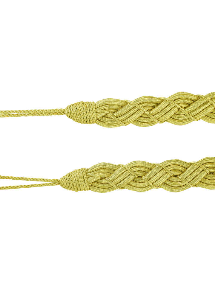 Golden Metallic Roman Design Braided Rope Tassel Belt