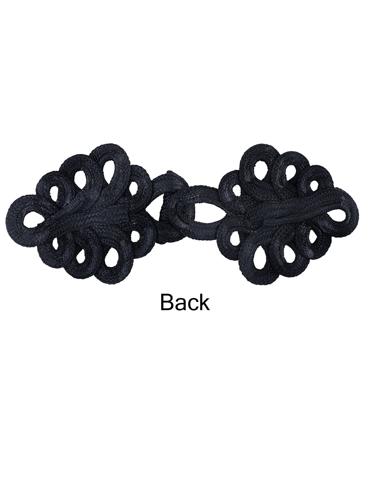 Decorative Black Braided Cord Frog Closure