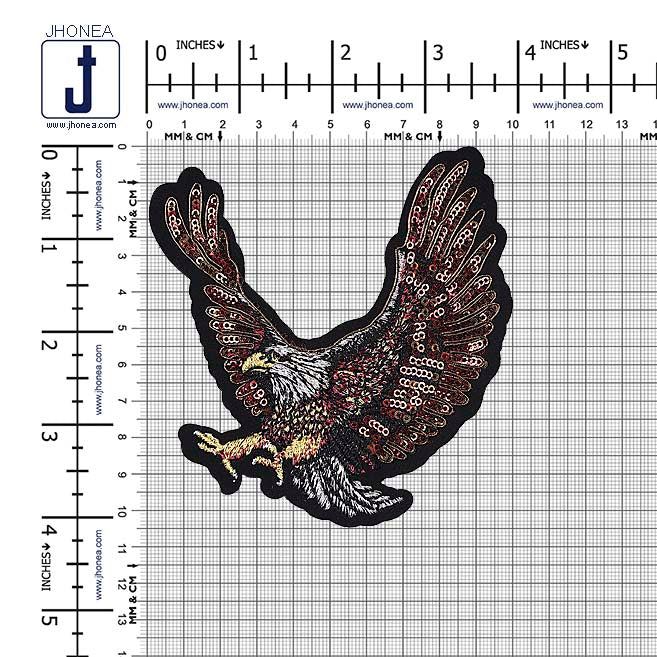 Flying Eagle Sequins Embroidery Bird Patch for Shirts