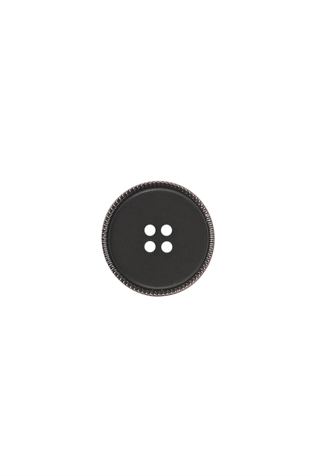 Round Shape Decorative Edge 4-Hole Black ABS Button
