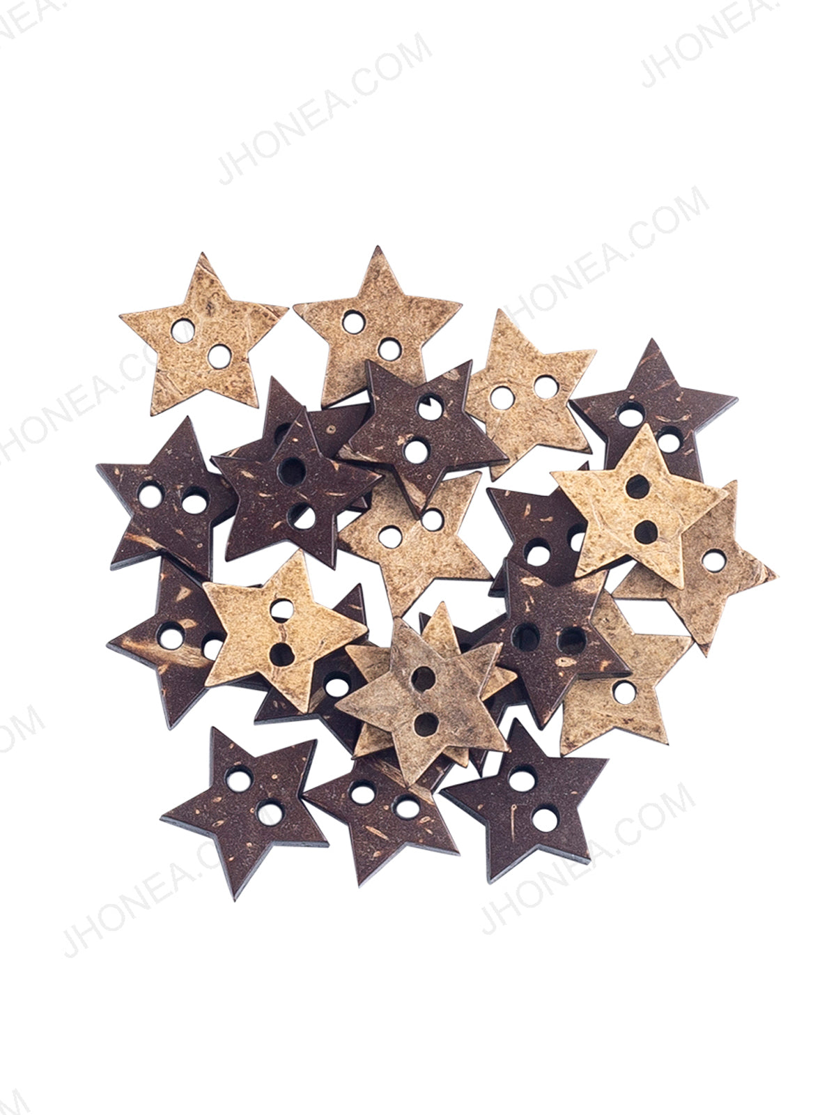 Star Shape 2-Hole Natural Decorative Coco Buttons