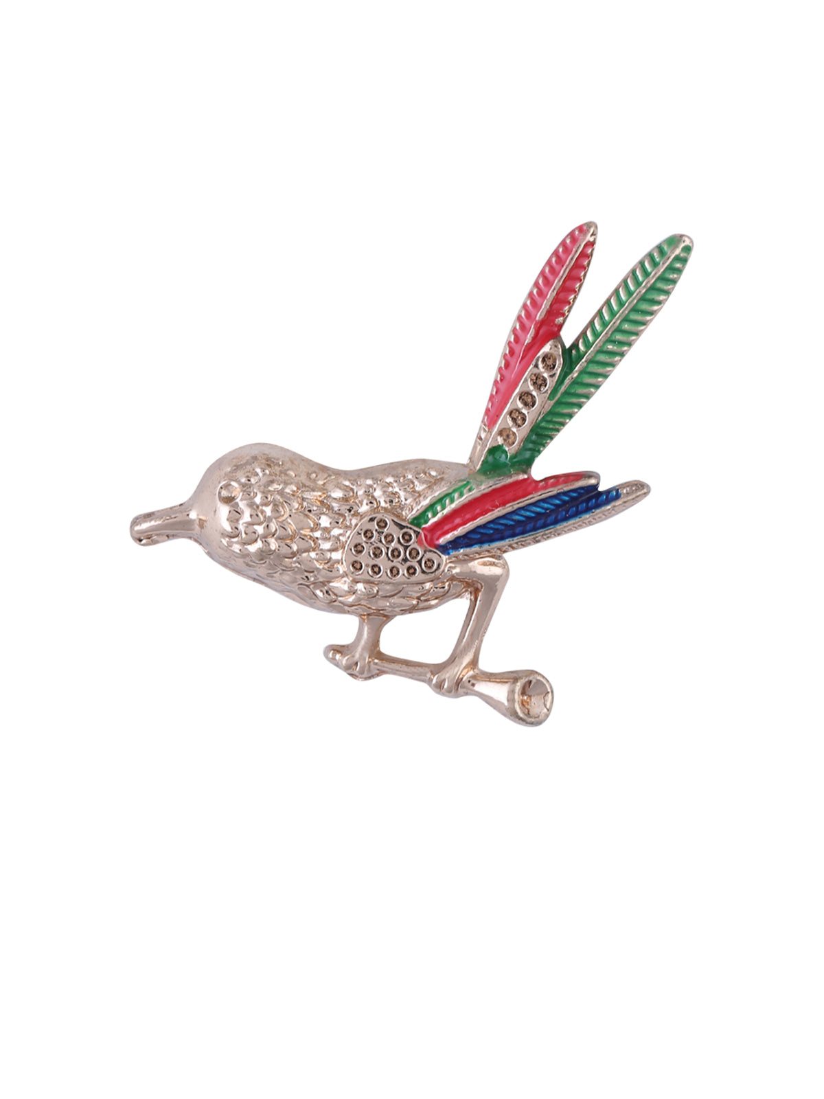Tri-Colored Sparrow Inspired Pin Fastening Unisex Collar Brooch