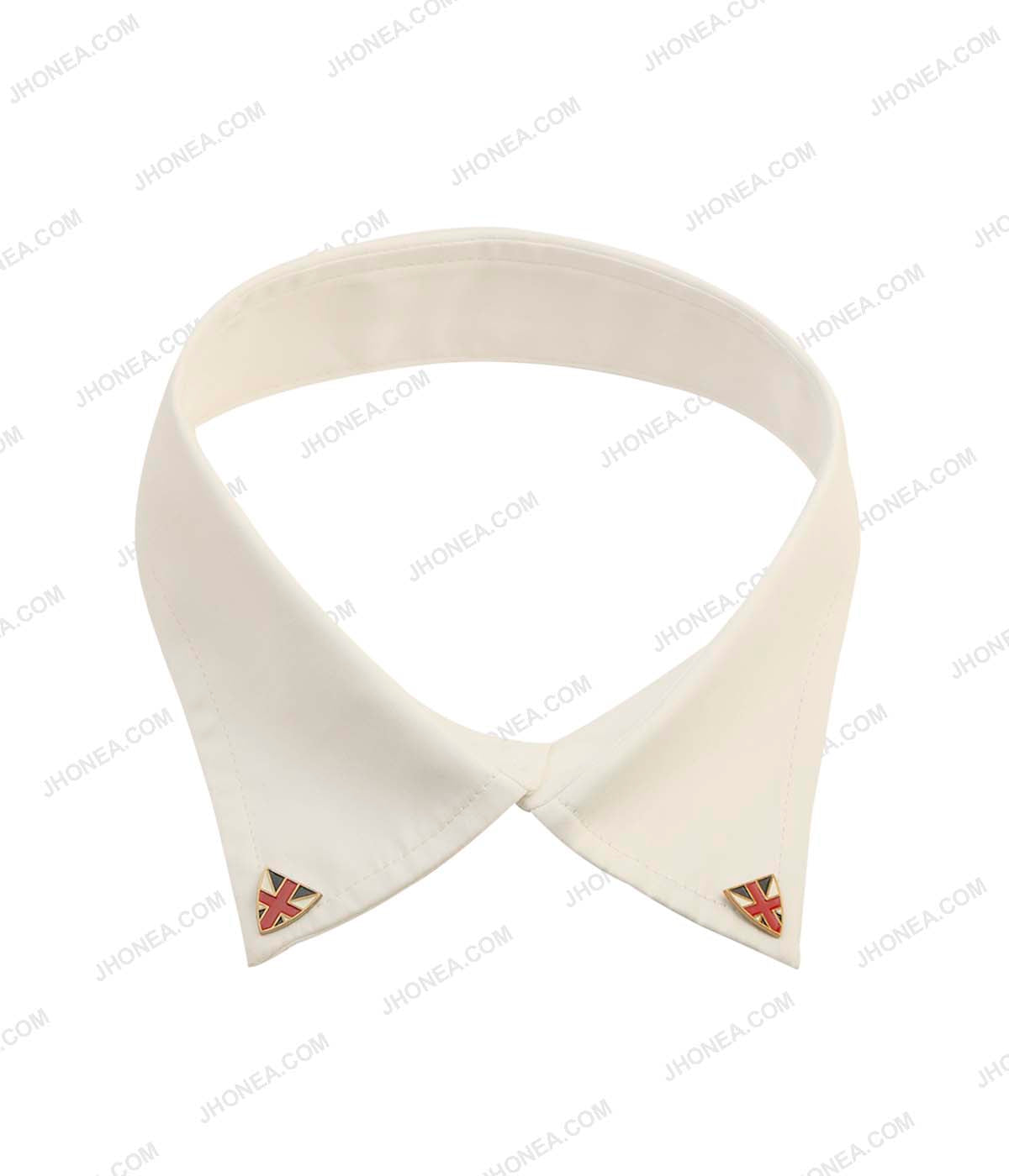 Tri-Color Shield Shape Shirt Collar Tips Brooch Pin