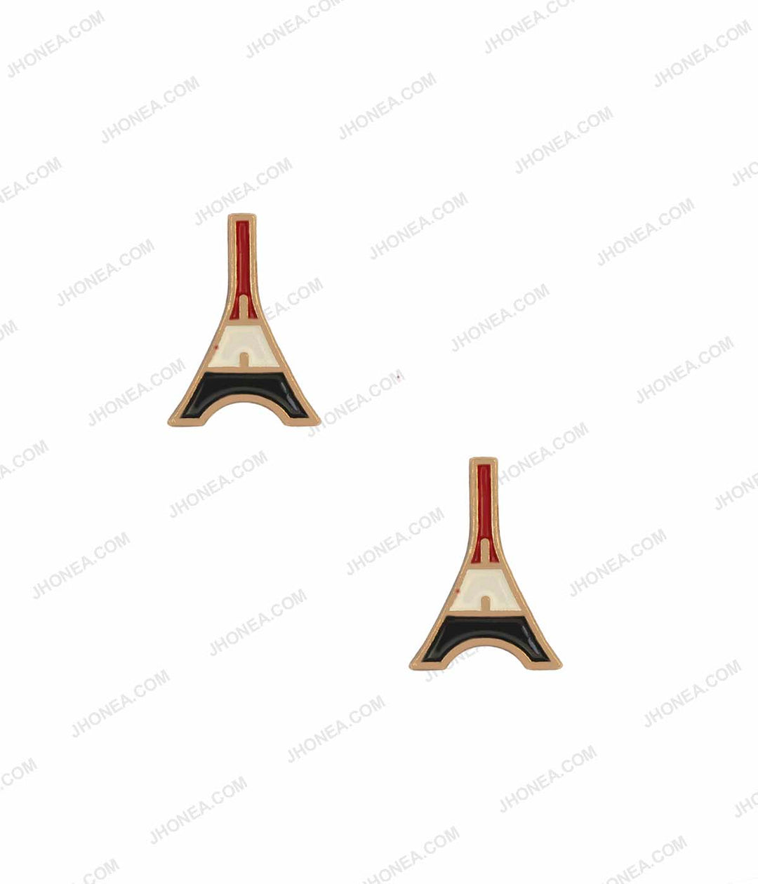 Tri-Color Eiffel Tower Shape Shirt Collar Tips Brooch Pin