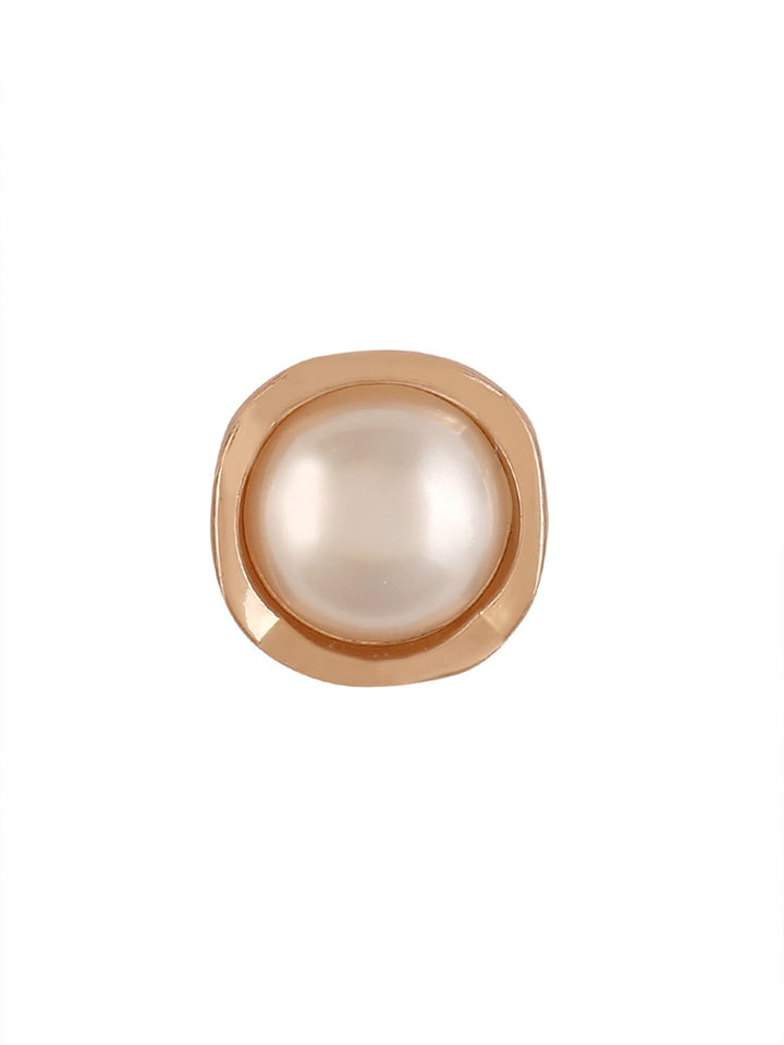 Rounded Square Shape Shiny Pearl Button in Golden Color