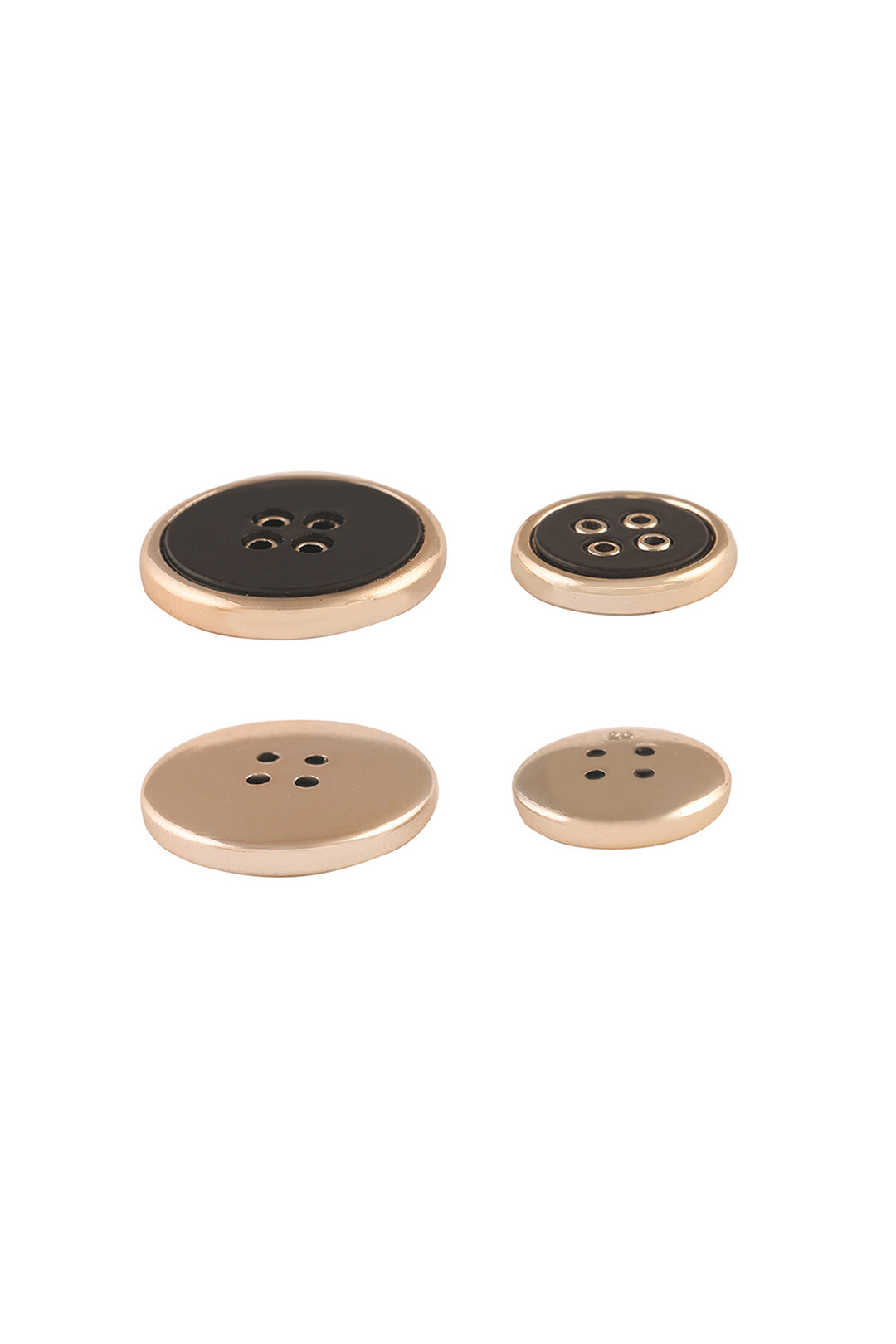 Black with Golden Round Shape 4-Hole ABS Button