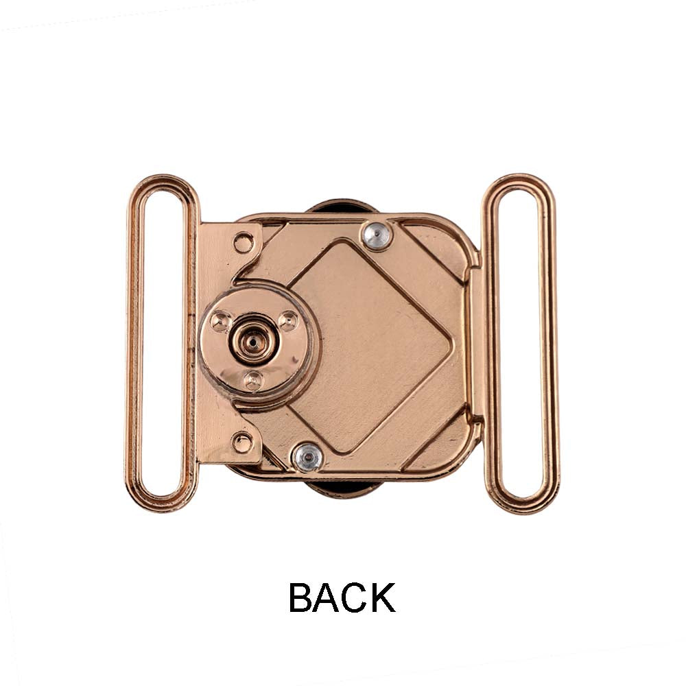 Two-Tone Rhombus Frame Style Clasp 2 Part Snap Belt Buckle