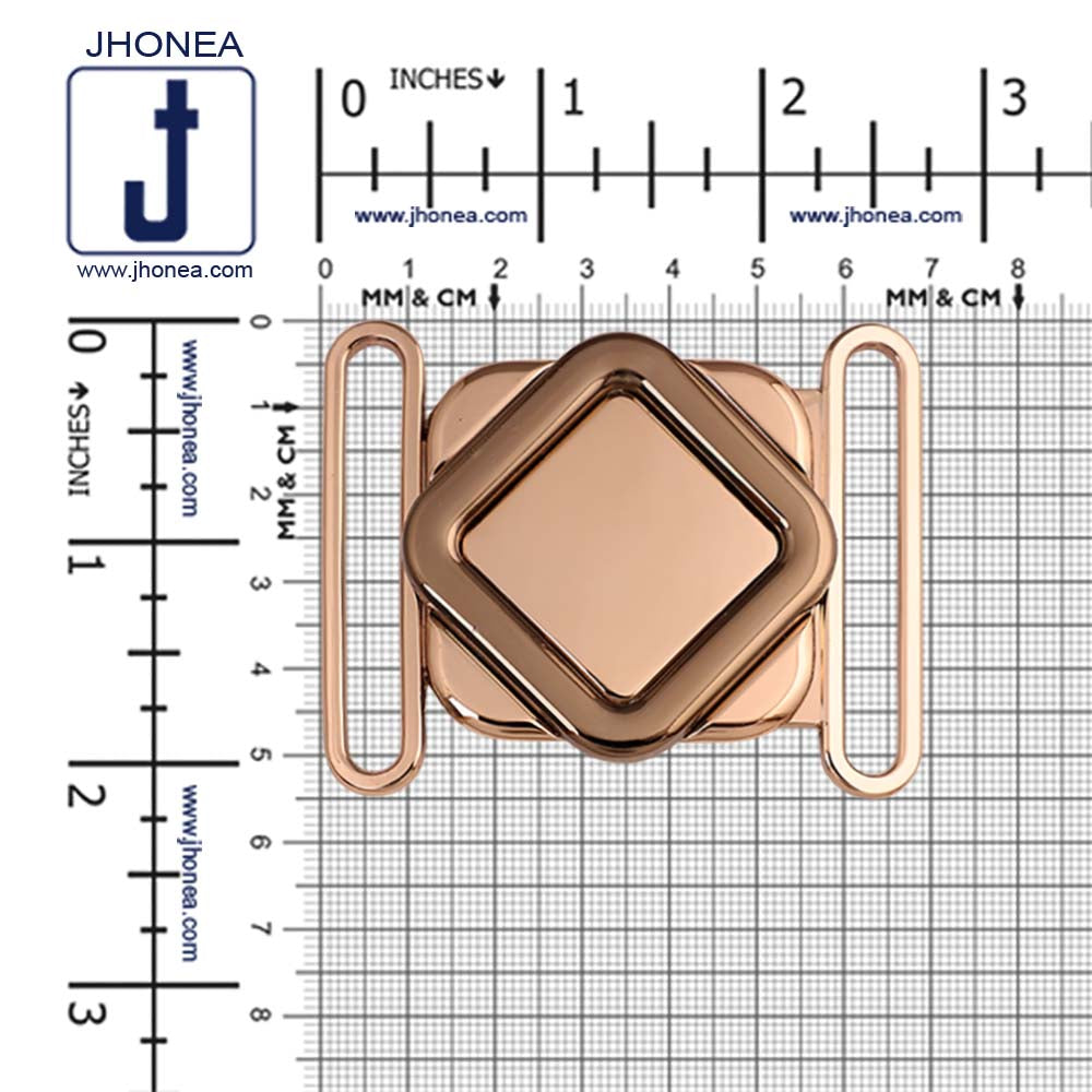 Two-Tone Rhombus Frame Style Clasp 2 Part Snap Belt Buckle