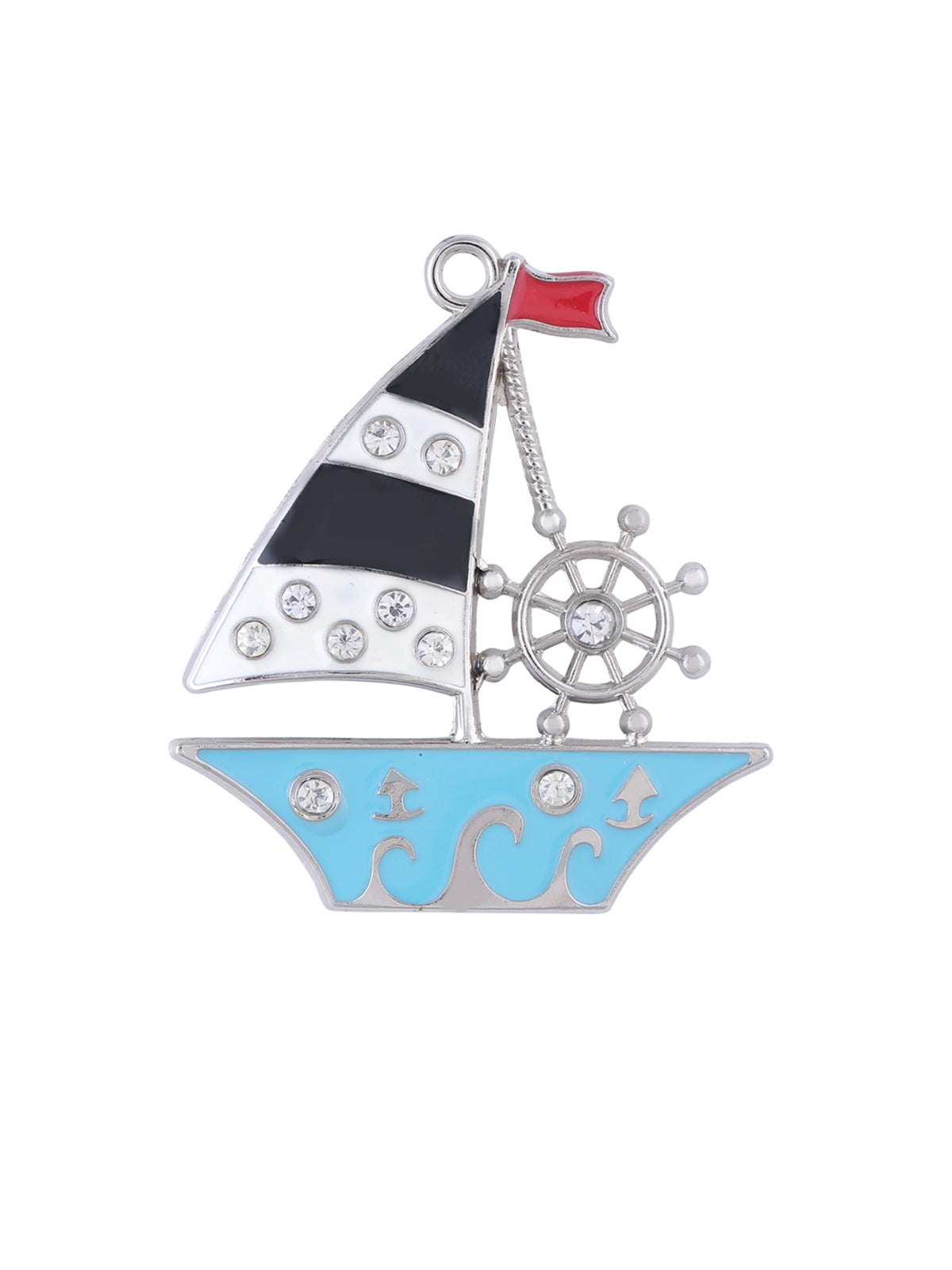 Silver Pirate Sailing Boat/Ship Brooch