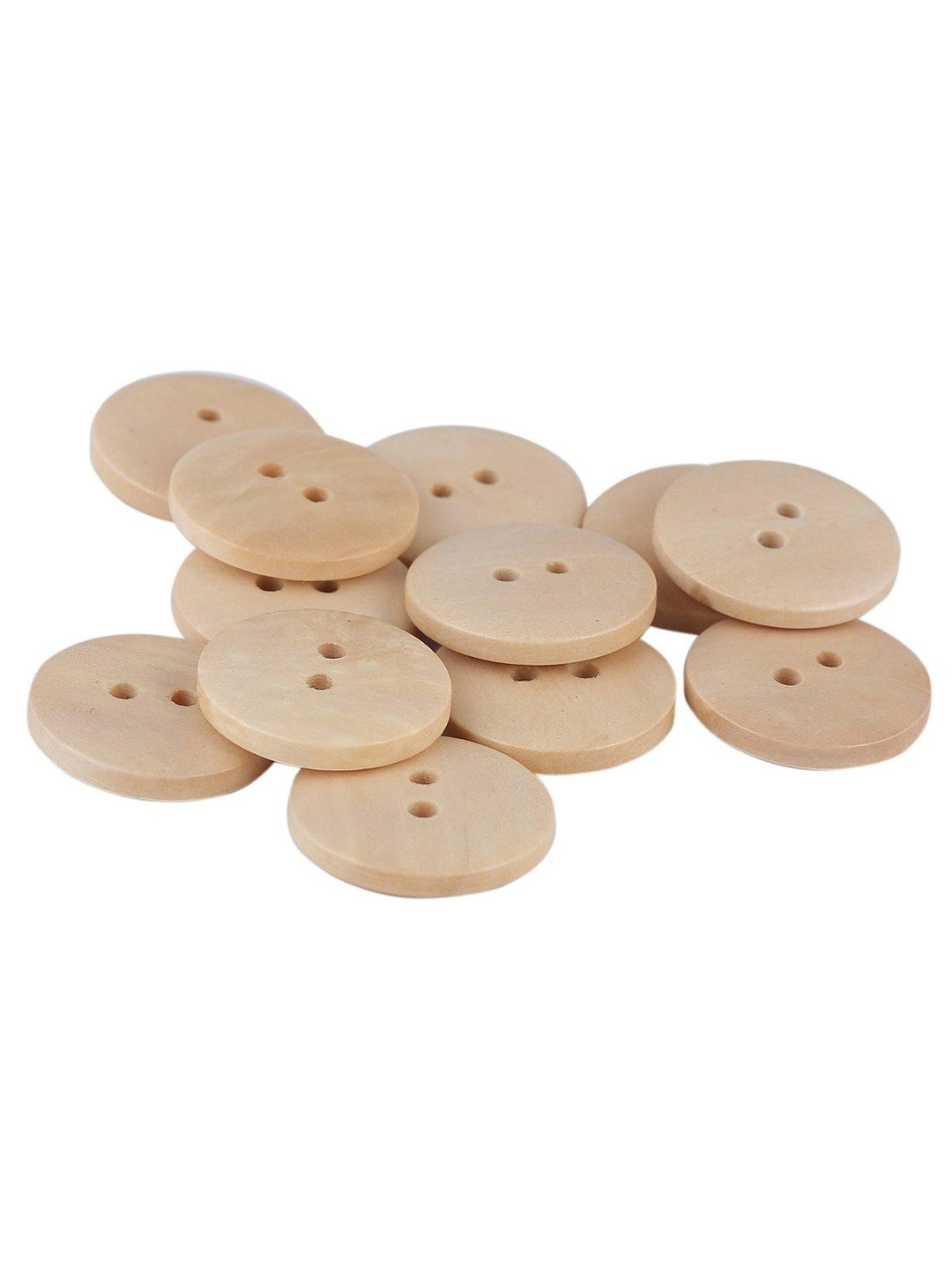 Round Shape 2-Hole Fashionable Wooden Cream Color Dome Button