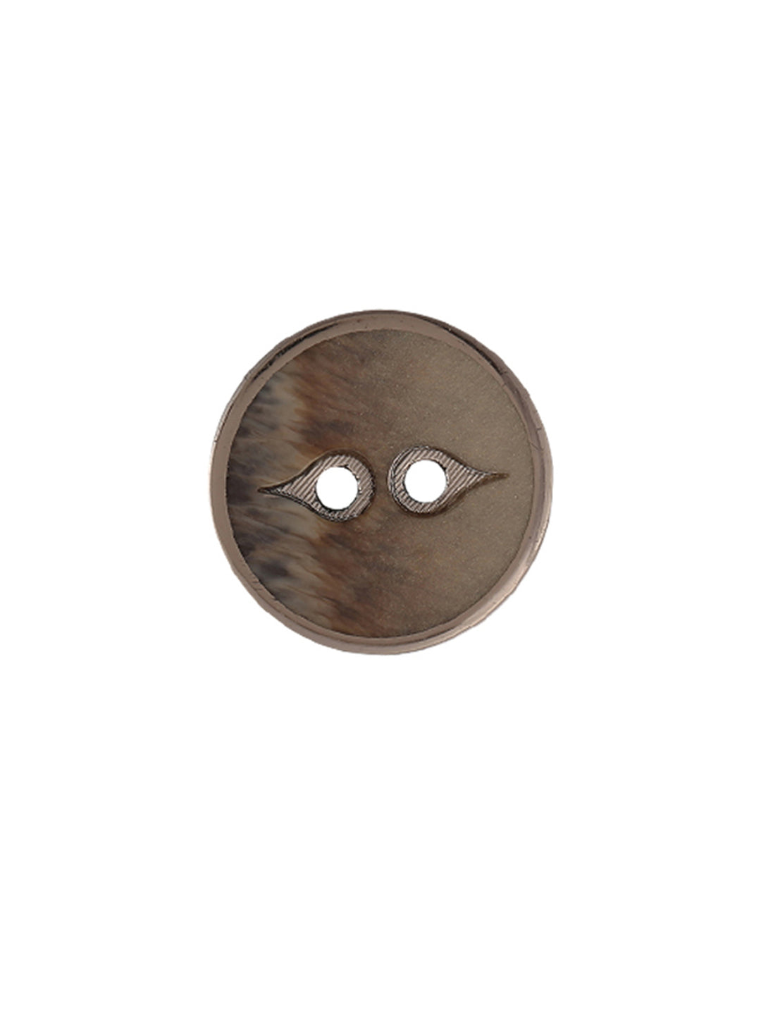 Fancy Round Shape 2-Hole Smooth & Shiny Decorative Brown Color Button
