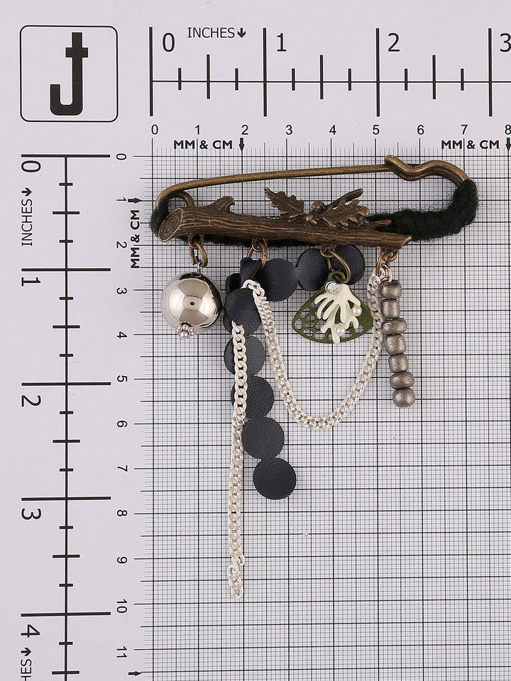 Cluster Design Chain Hanging Decorative Safety Pin Brooch