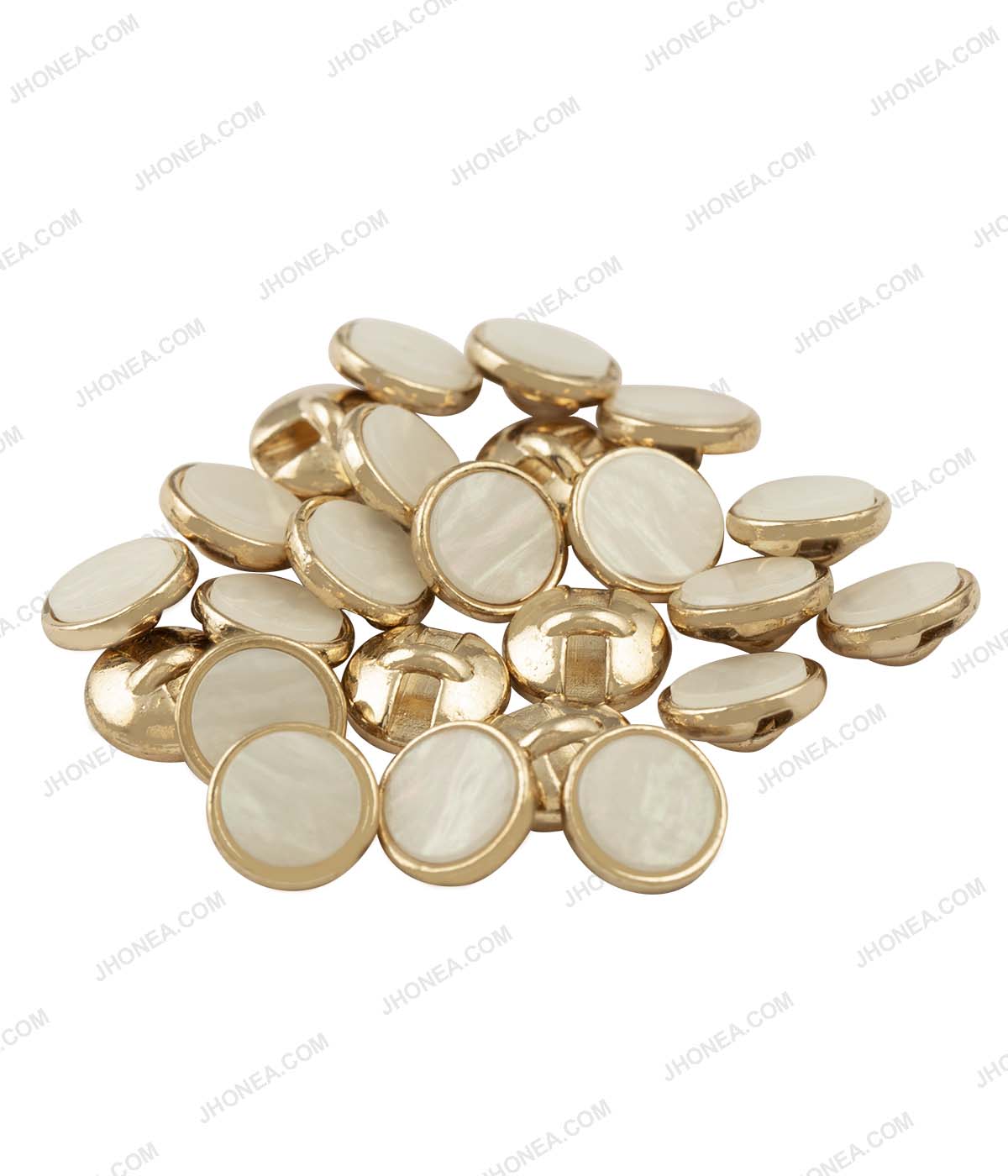 Shiny Gold with White Iridescent Pearl Buttons for Kurtas