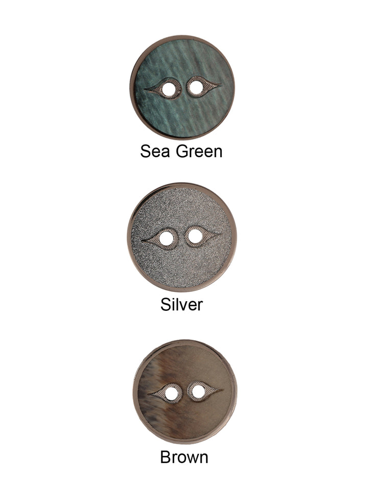 Fancy Round Shape 2-Hole Smooth & Shiny Decorative Button