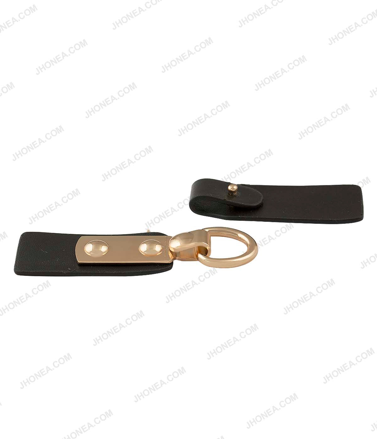 Shiny Gold with Black PU Embellishment Clasp for Coats