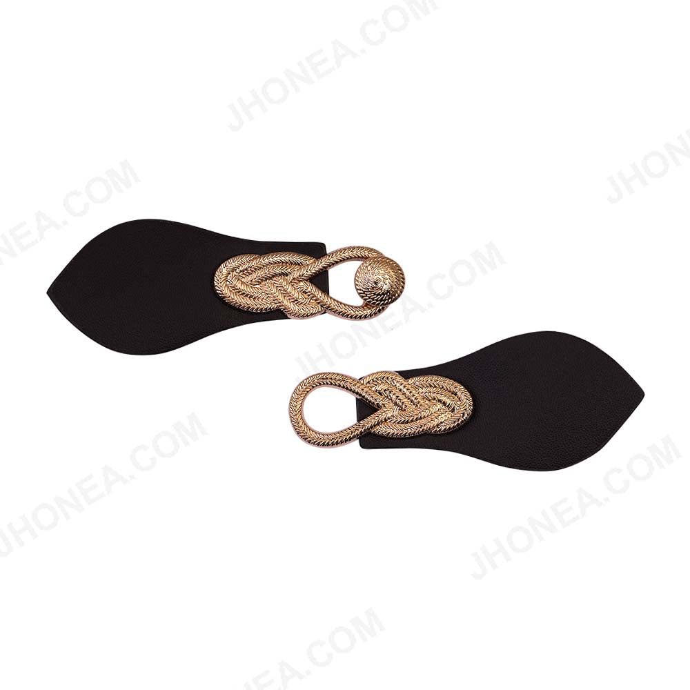 Vintage Design Coat Closure Clasp PU Belt Buckle