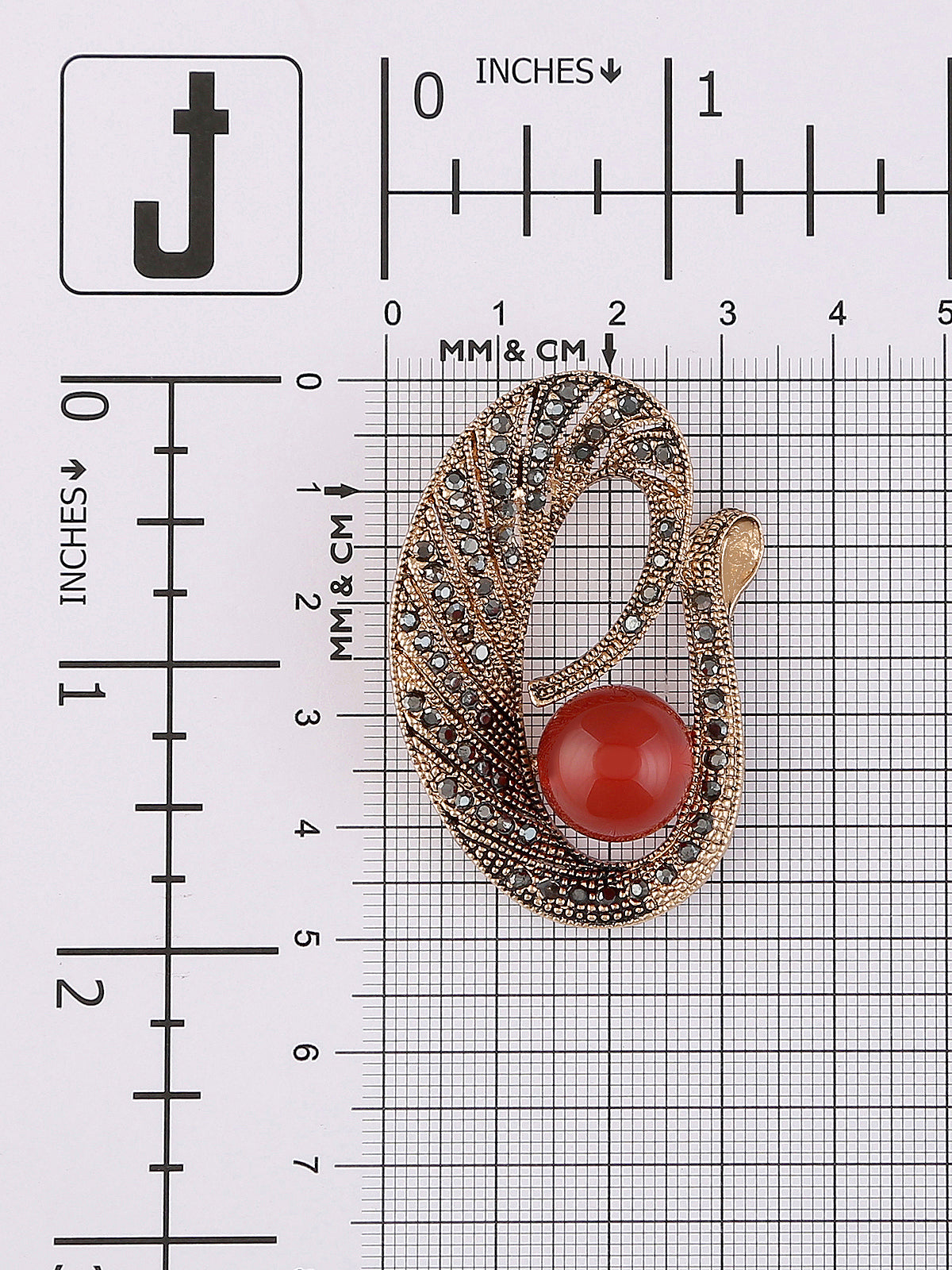 Oval Shape Imitation Gold Pearl and Diamond Metal Pin Brooch