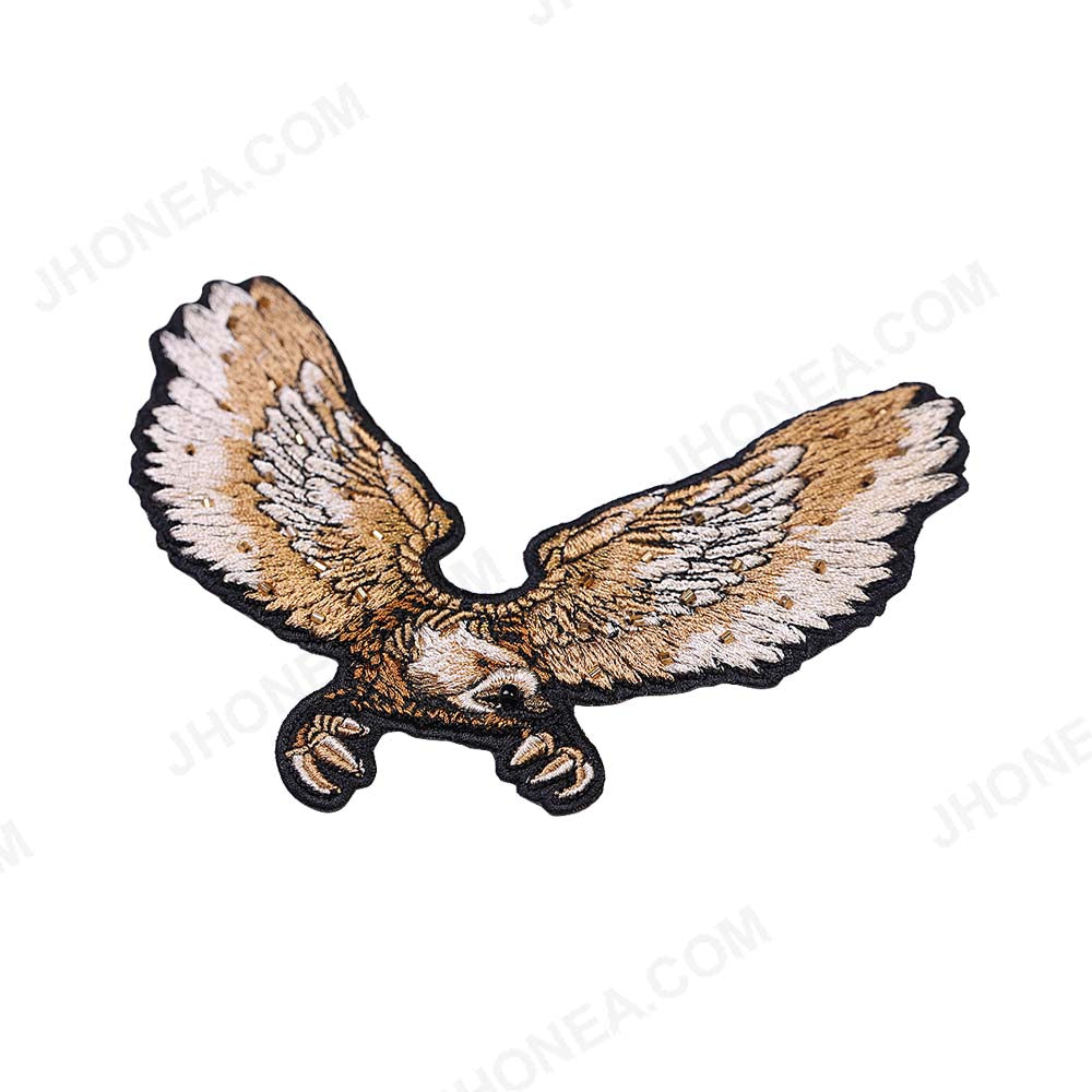 Pipe Beaded Embroidery Flying Eagle Bird Patch