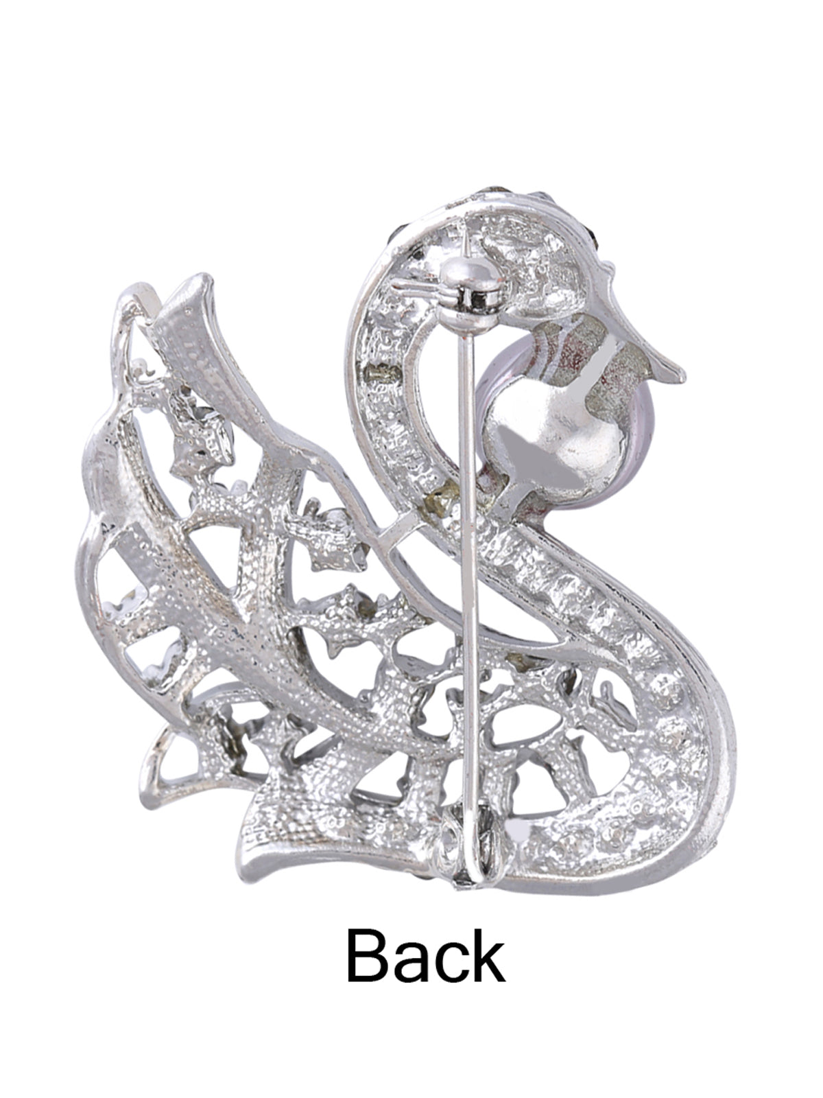 Diamond & Pearl Swan Bird Brooch