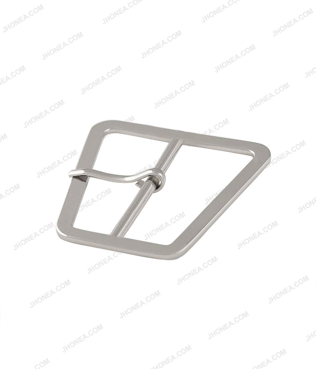 Superior Western Style Trapezoid Shape Prong Belt Buckle in Shiny Silver  Colour