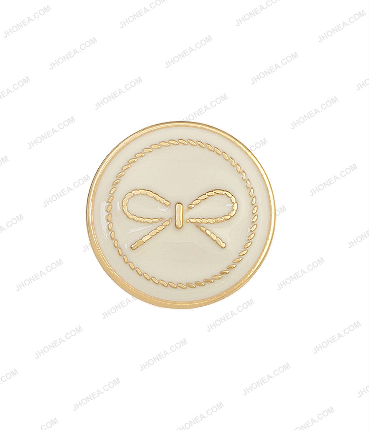 Premium White with Gold Color Bow Design Western Clothing Metal Buttons