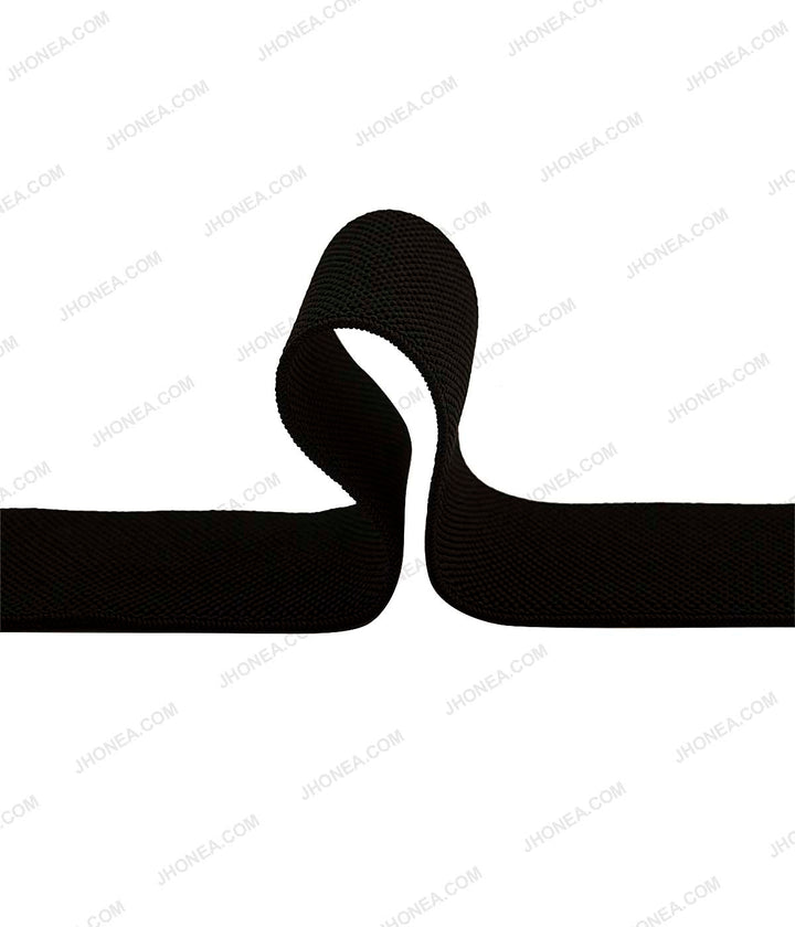 4cm Textured Plain Black Soft Stretch Waistband Elastic