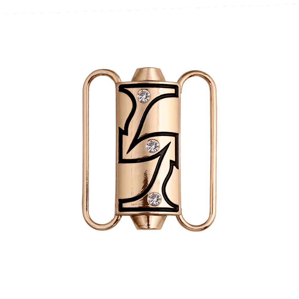 Cylindrical Structure Shiny Gold Closure Clasp Diamond Belt Buckle