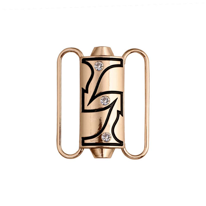 Cylindrical Structure Shiny Gold Closure Clasp Diamond Belt Buckle