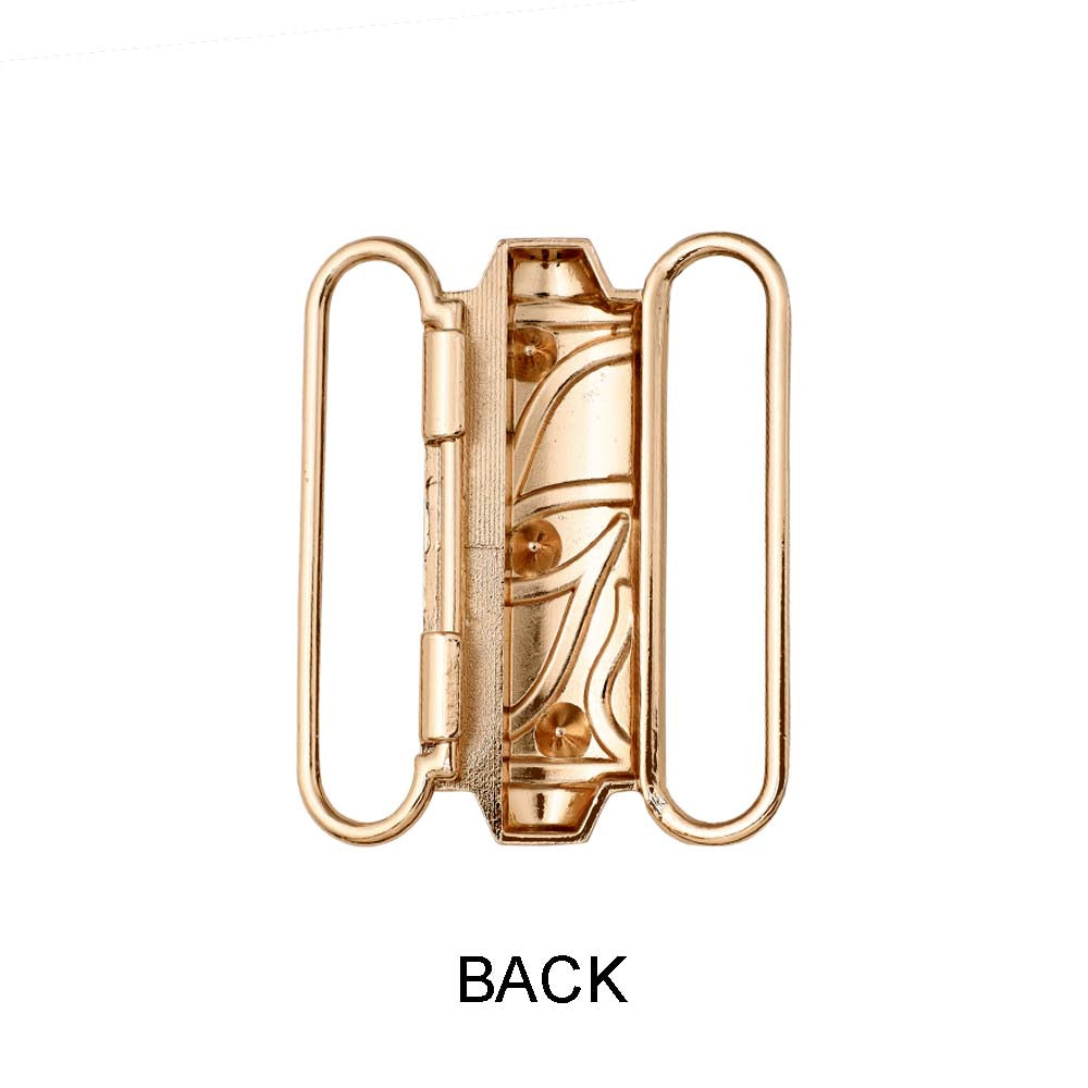 Cylindrical Structure Shiny Gold Closure Clasp Diamond Buckle