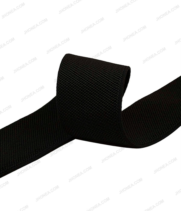 4cm Textured Plain Black Soft Stretch Waistband Elastic
