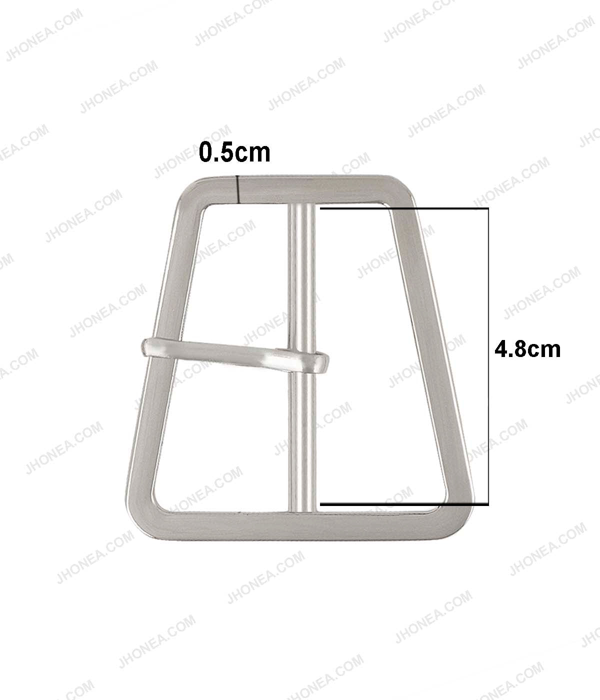 Superior Western Style Trapezoid Shape Prong Belt Buckle in Shiny Silver Colour