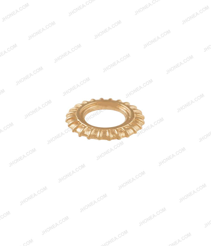 Shiny Gold Engraved Lines Ring Design Hotfix for Ladies