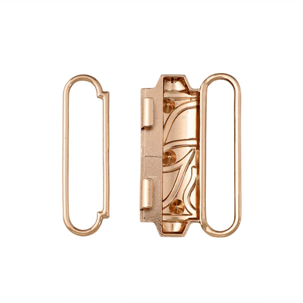 Cylindrical Structure Shiny Gold Closure Clasp Diamond Buckle