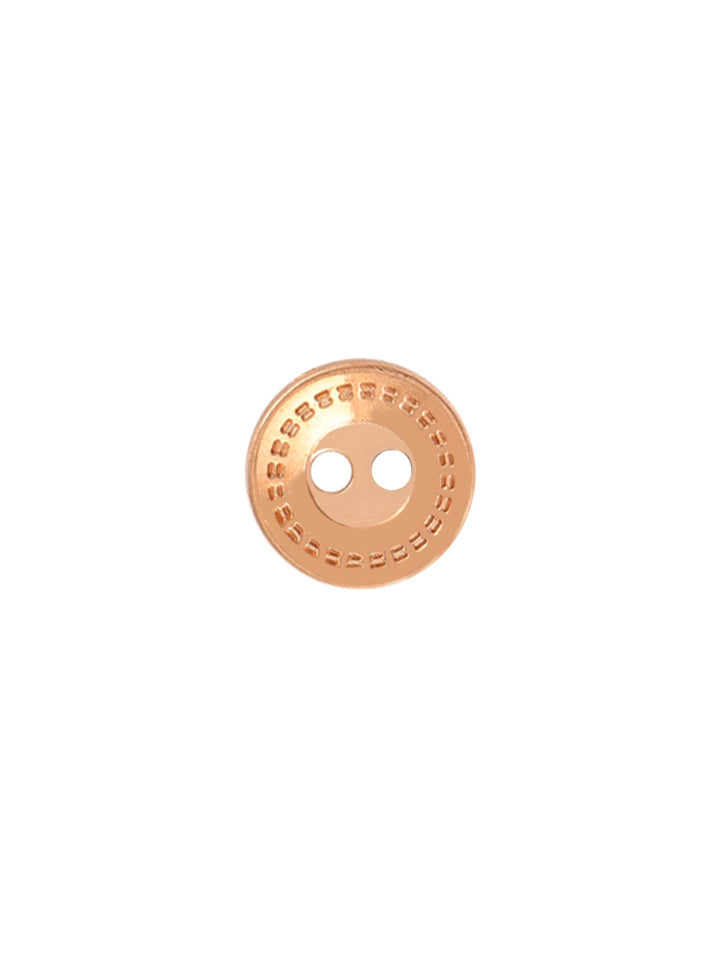 Cutting Lines Border 2-Hole Round Shape Golden Color Metal Button