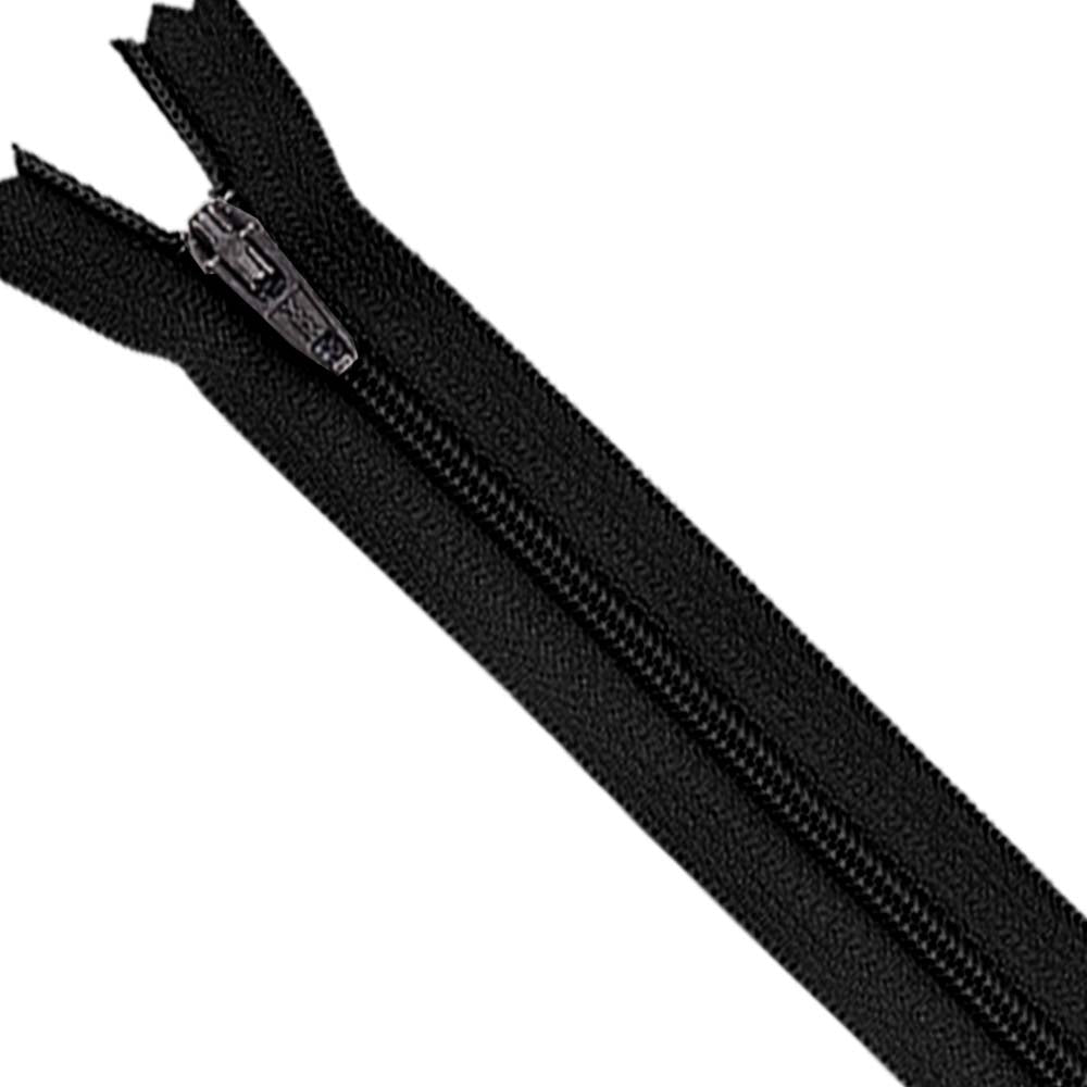 YKK- #3 Nylon Coil 8inch Black Colour Closed-End YKK Zipper