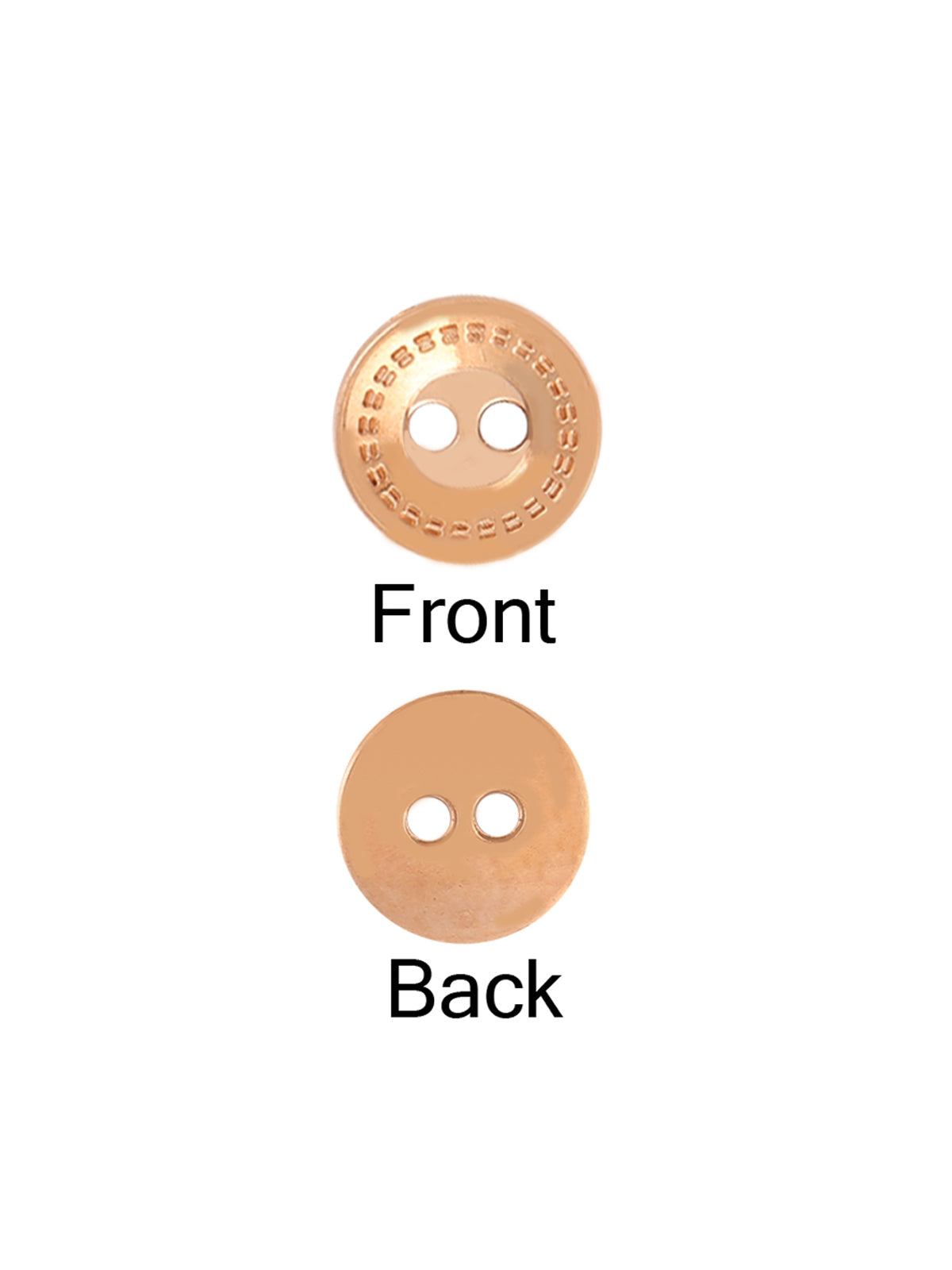 Cutting Lines Border 2-Hole Round Shape Metal Buttons