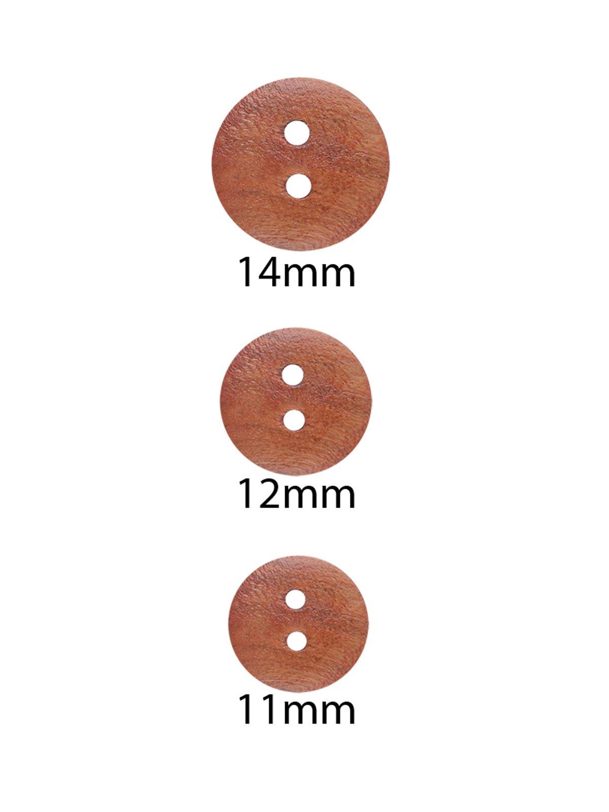 Round Shape 2-Hole Fashionable Wooden Light Brown Color Dome Button