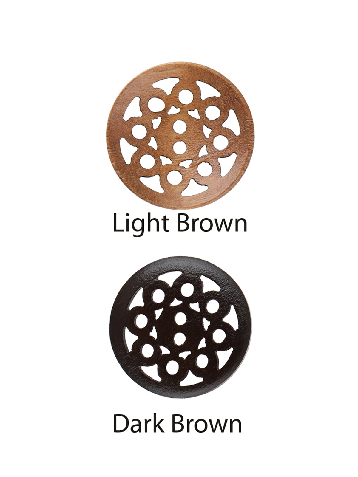 Pretty Cutwork Design Wooden Brown Jacket Buttons