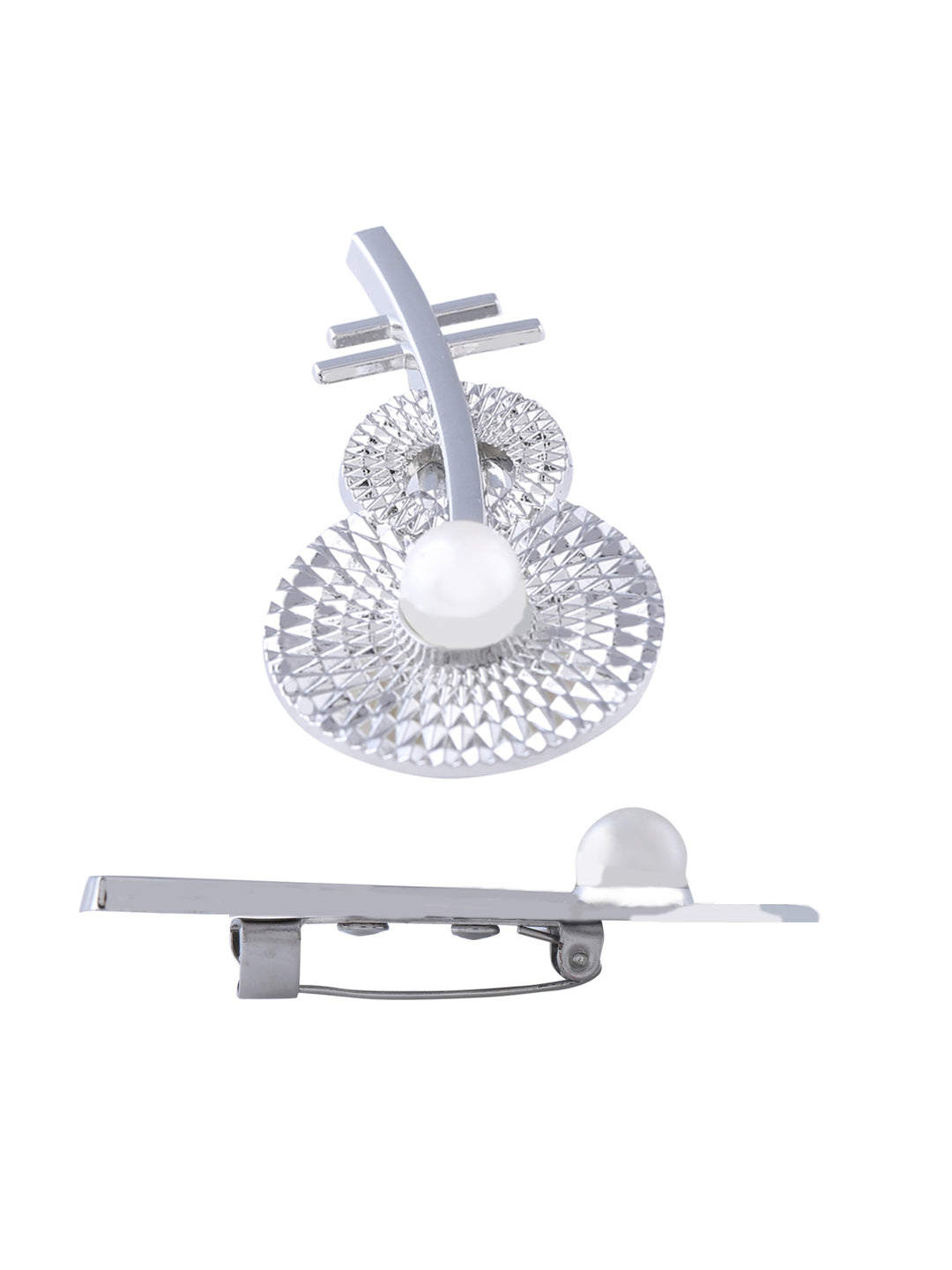 Silver Color Charming Guitar Styled Fashionable Pearl Brooch