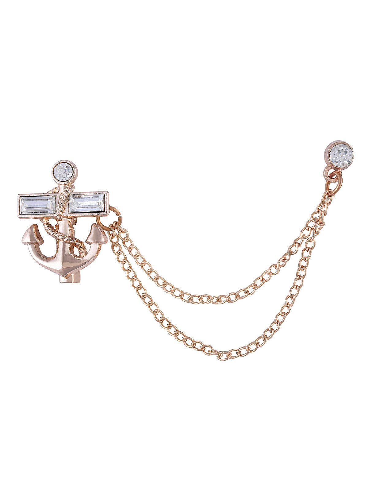 Classic Unisex Anchor with Chain Fashion Brooch
