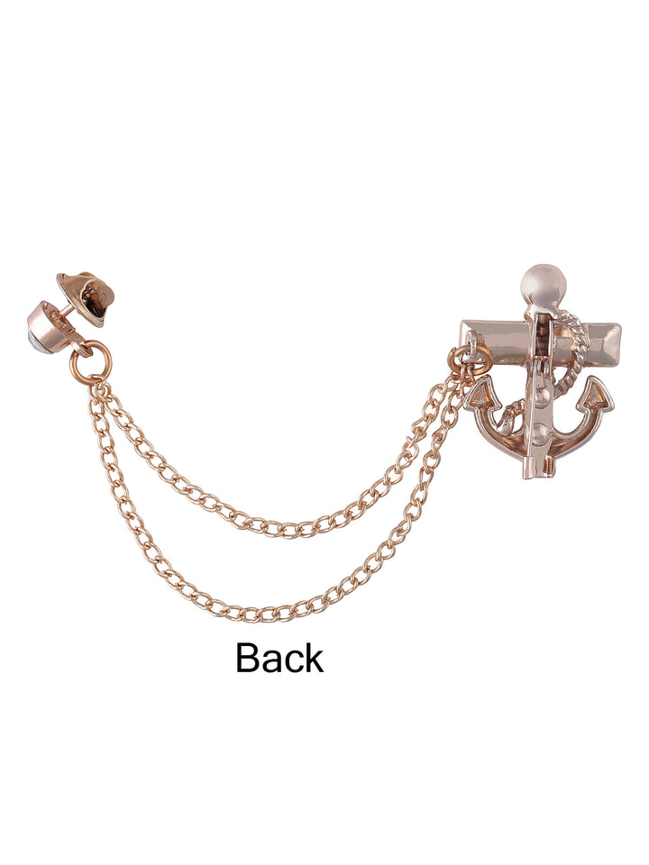 Classic Unisex Anchor with Chain Fashion Brooch